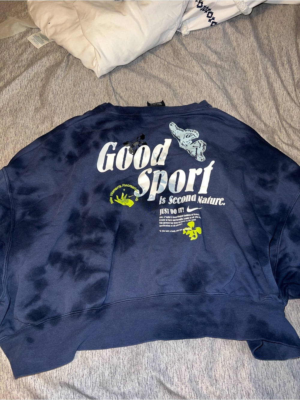 Nike Navy Graphic Crewneck with Mint Print